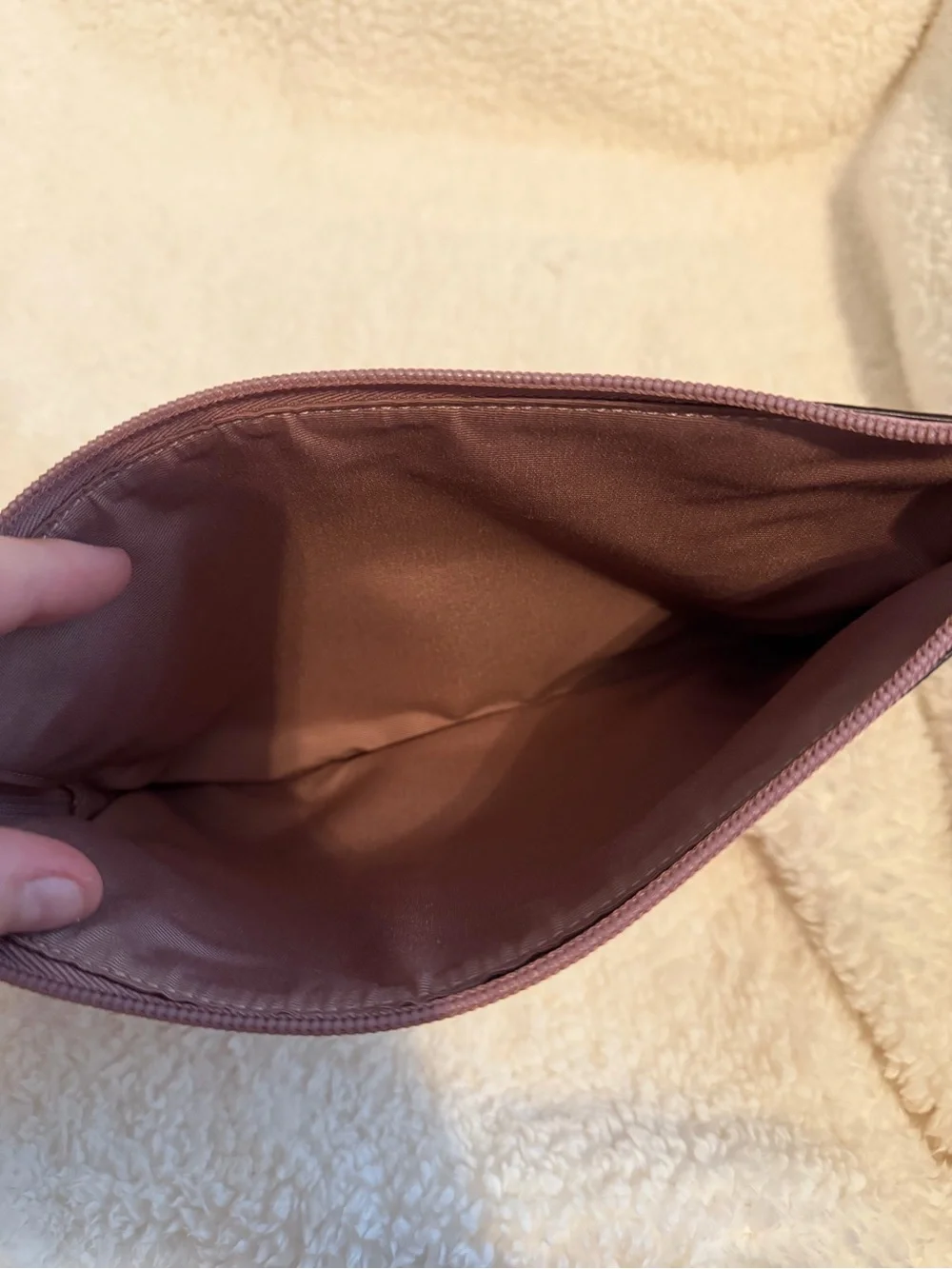 Dusty Rose Leather Wristlet Clutch - Women's Bag